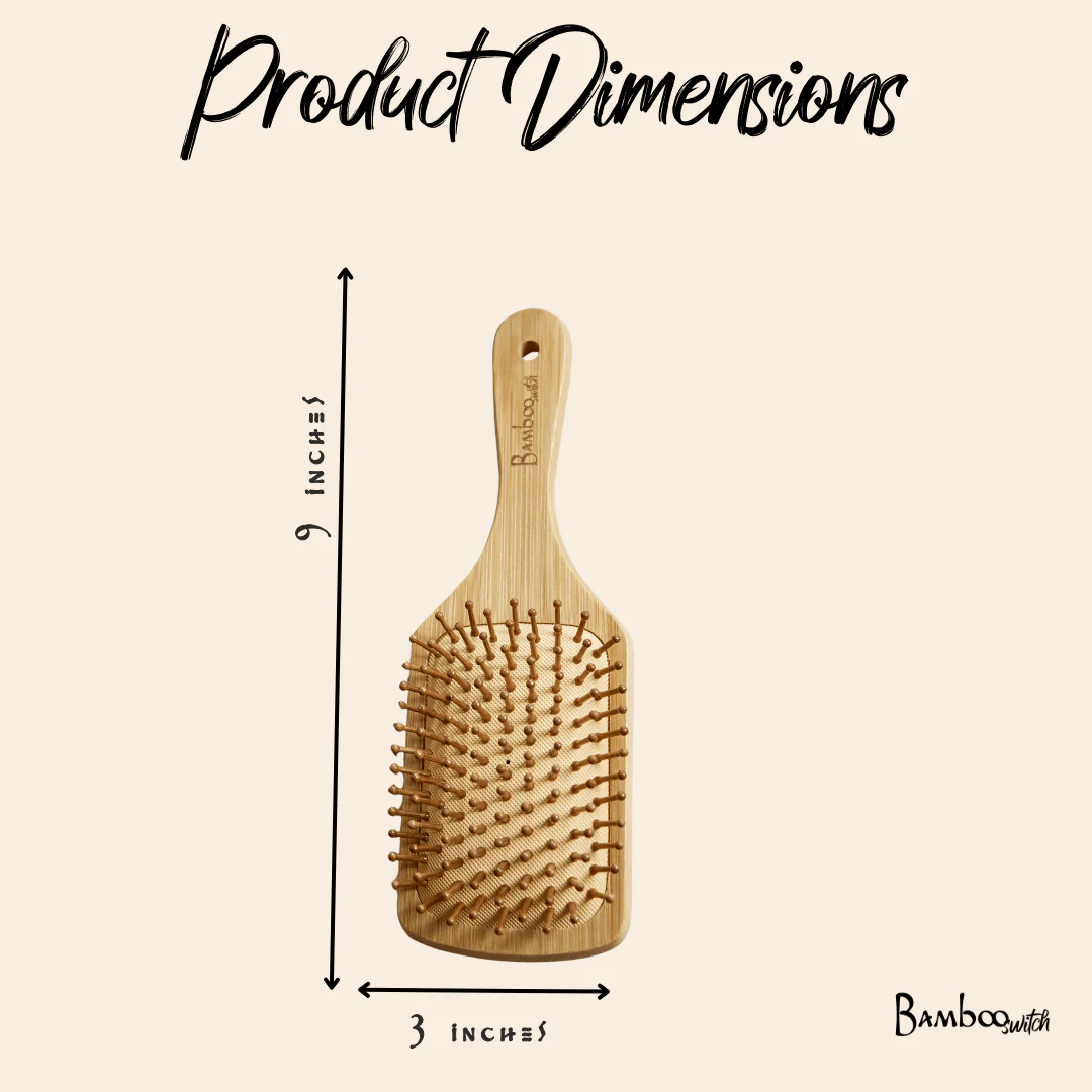Bamboo Paddle Hair Brush | Classic Handle - Image 8