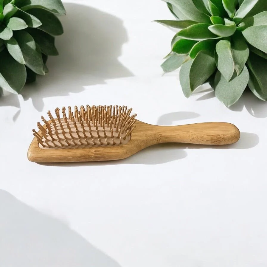 Bamboo Paddle Hair Brush | Comfort Handle - Image 4