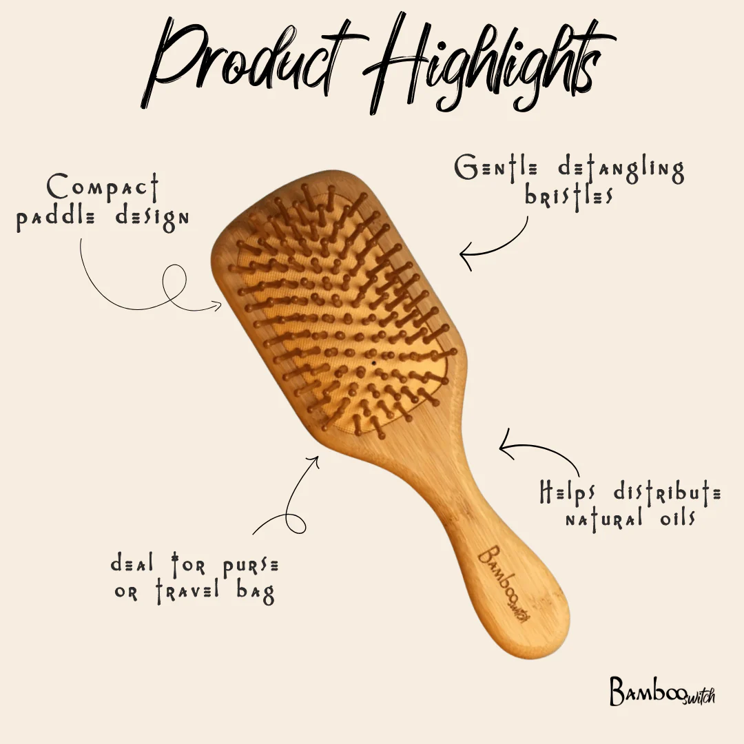 Bamboo Paddle Hair Brush | For Kids - Image 4