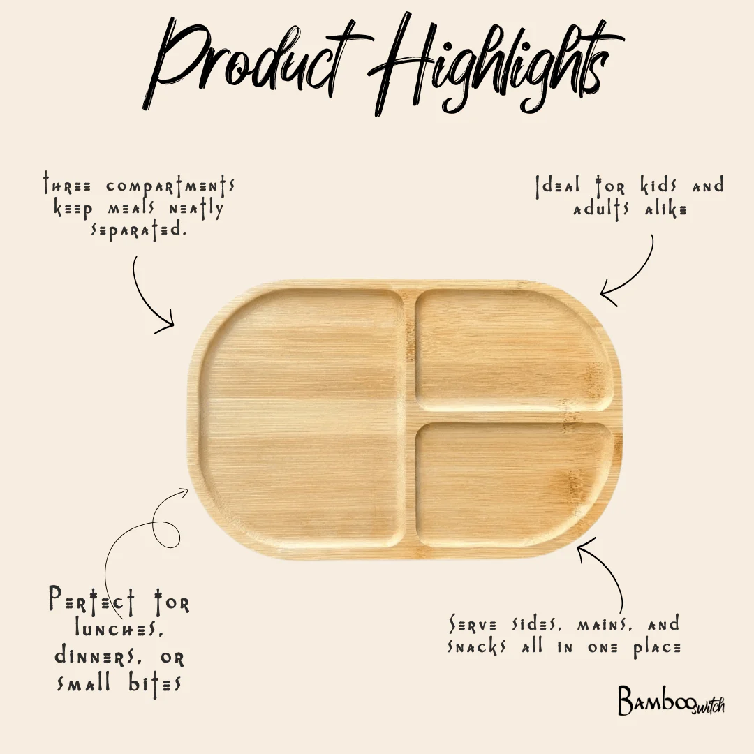 Bamboo Plate | Sectioned - Image 5