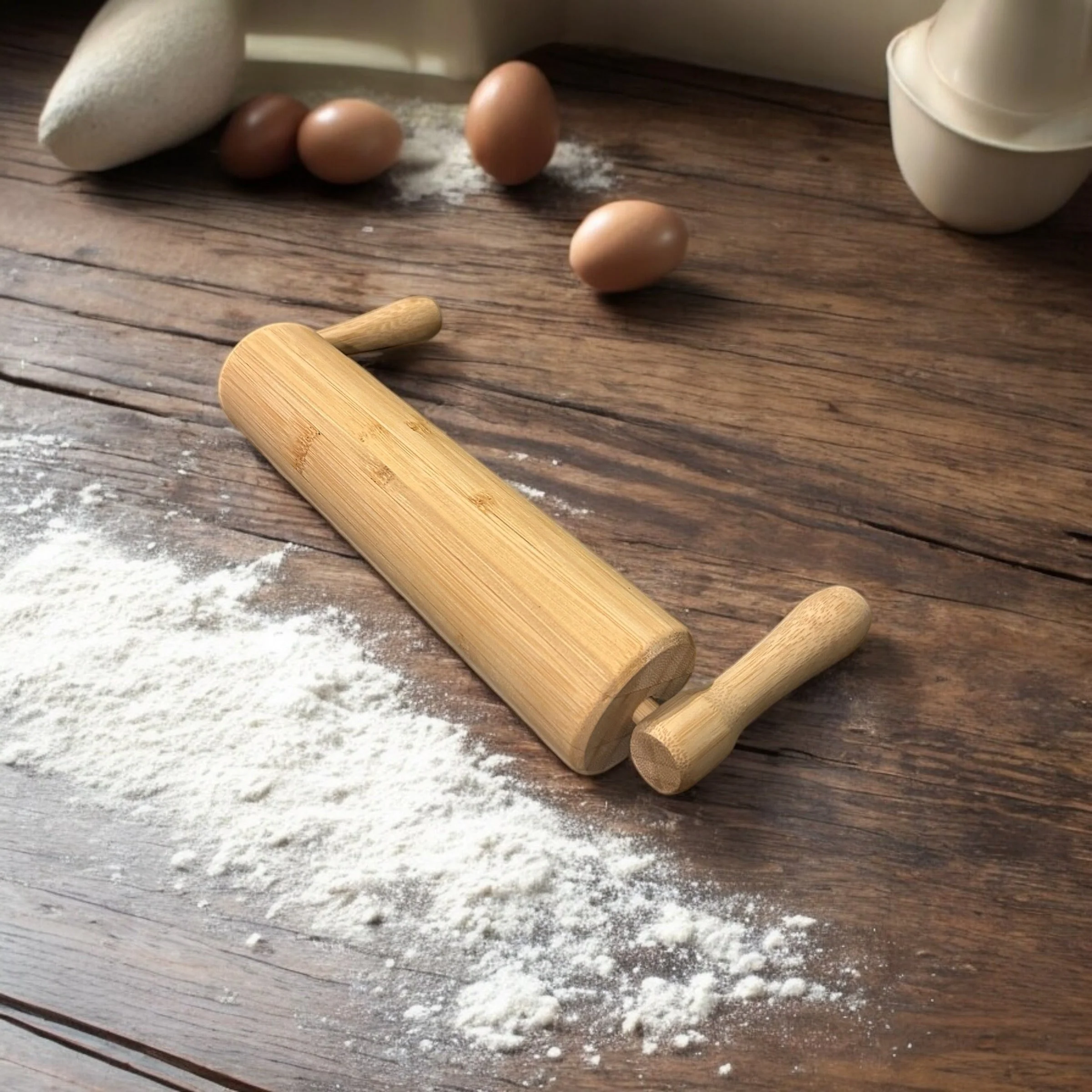 Bamboo Rolling Pin with Handles