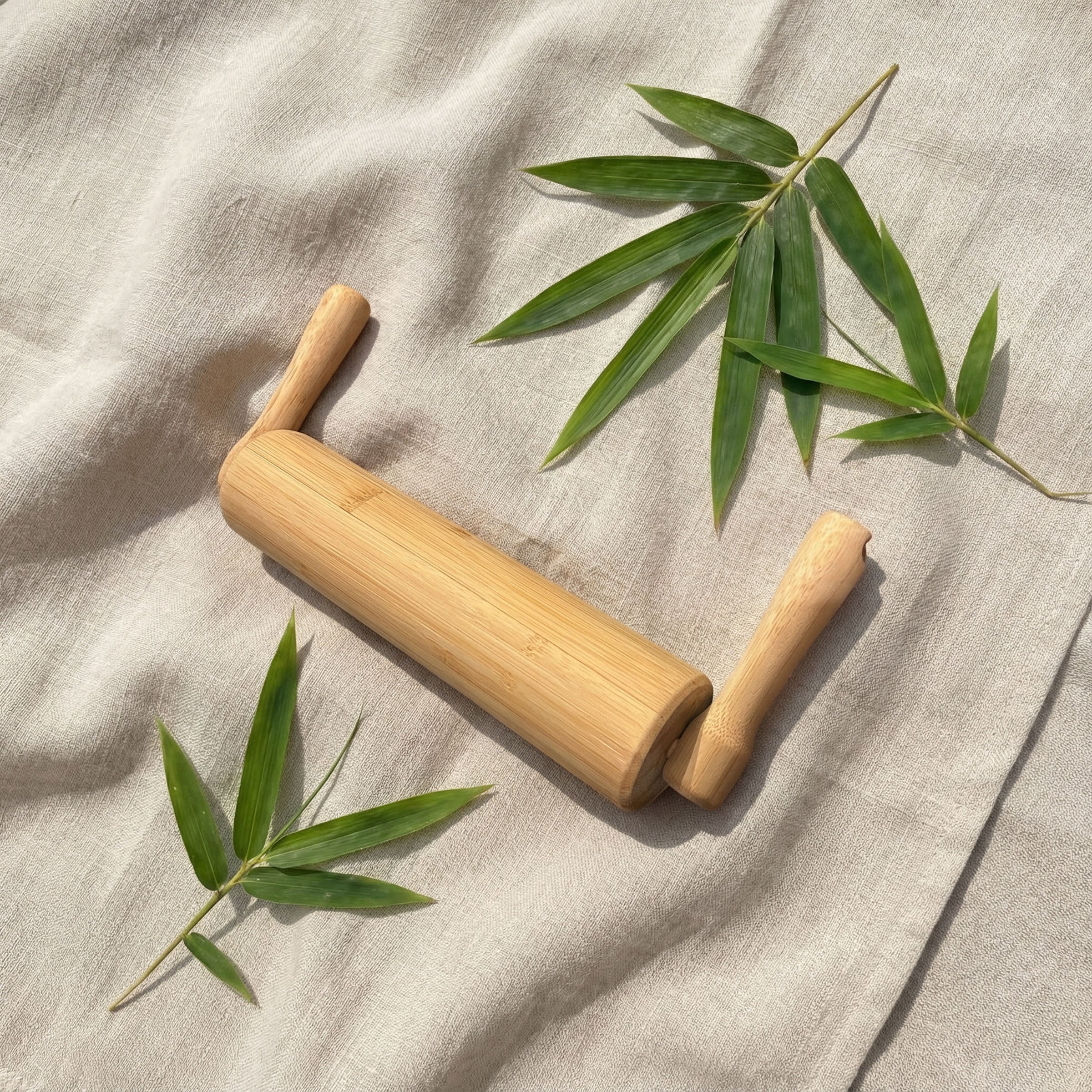 Bamboo Rolling Pin with Handles - Image 2