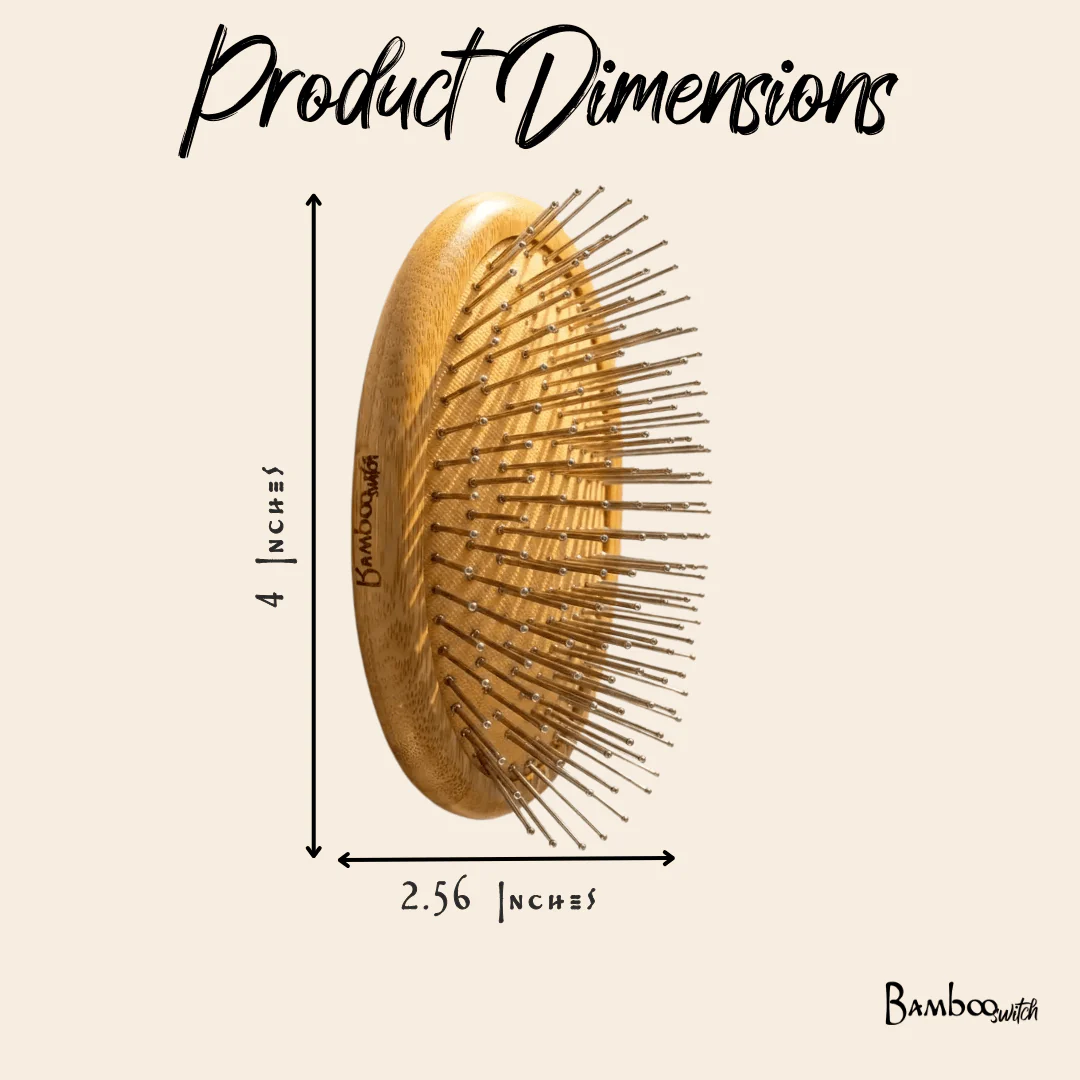 Bamboo Round Hair Brush | Wired Bristles - Image 5
