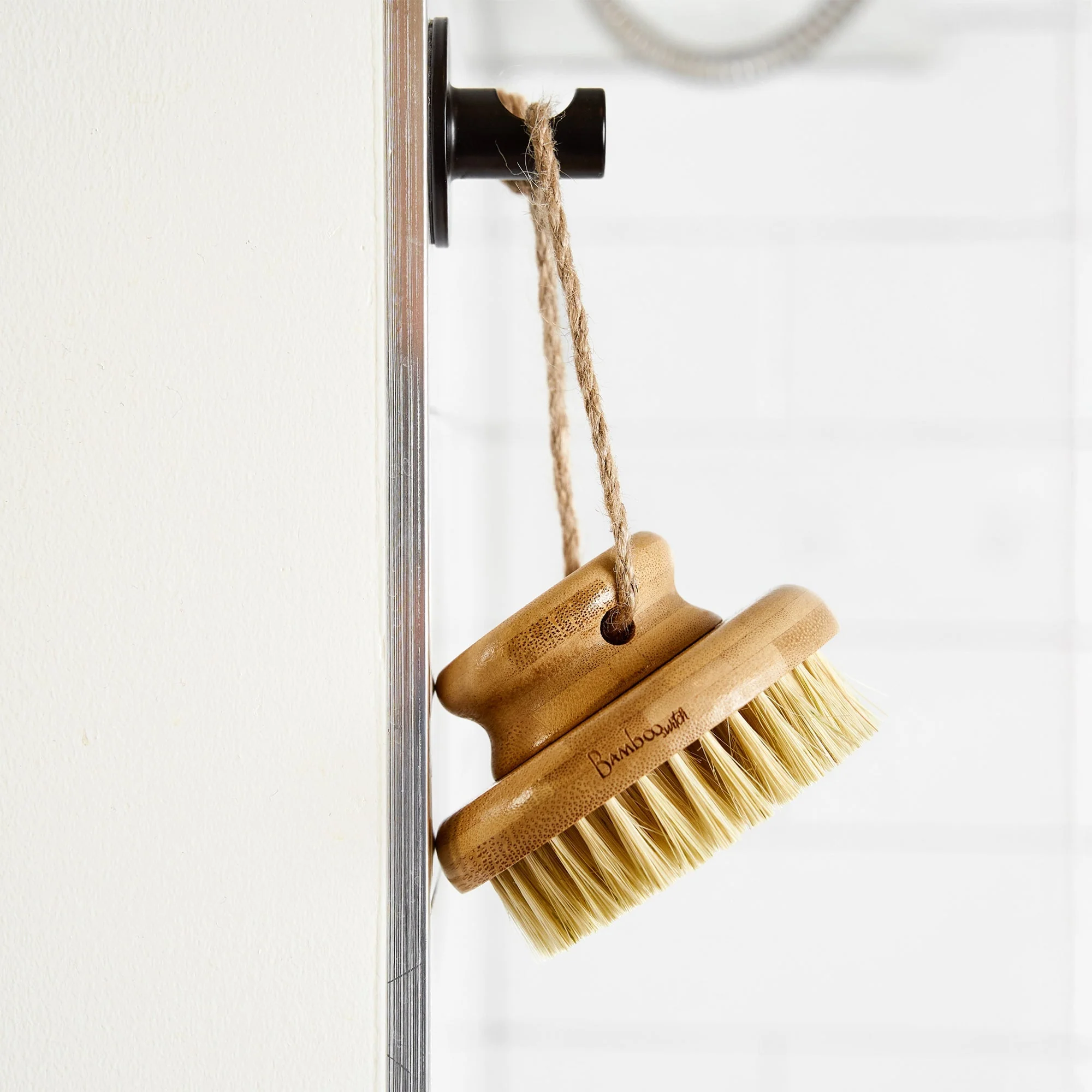 Bamboo Rounded Dry Brush with Natural Bristles - Image 2