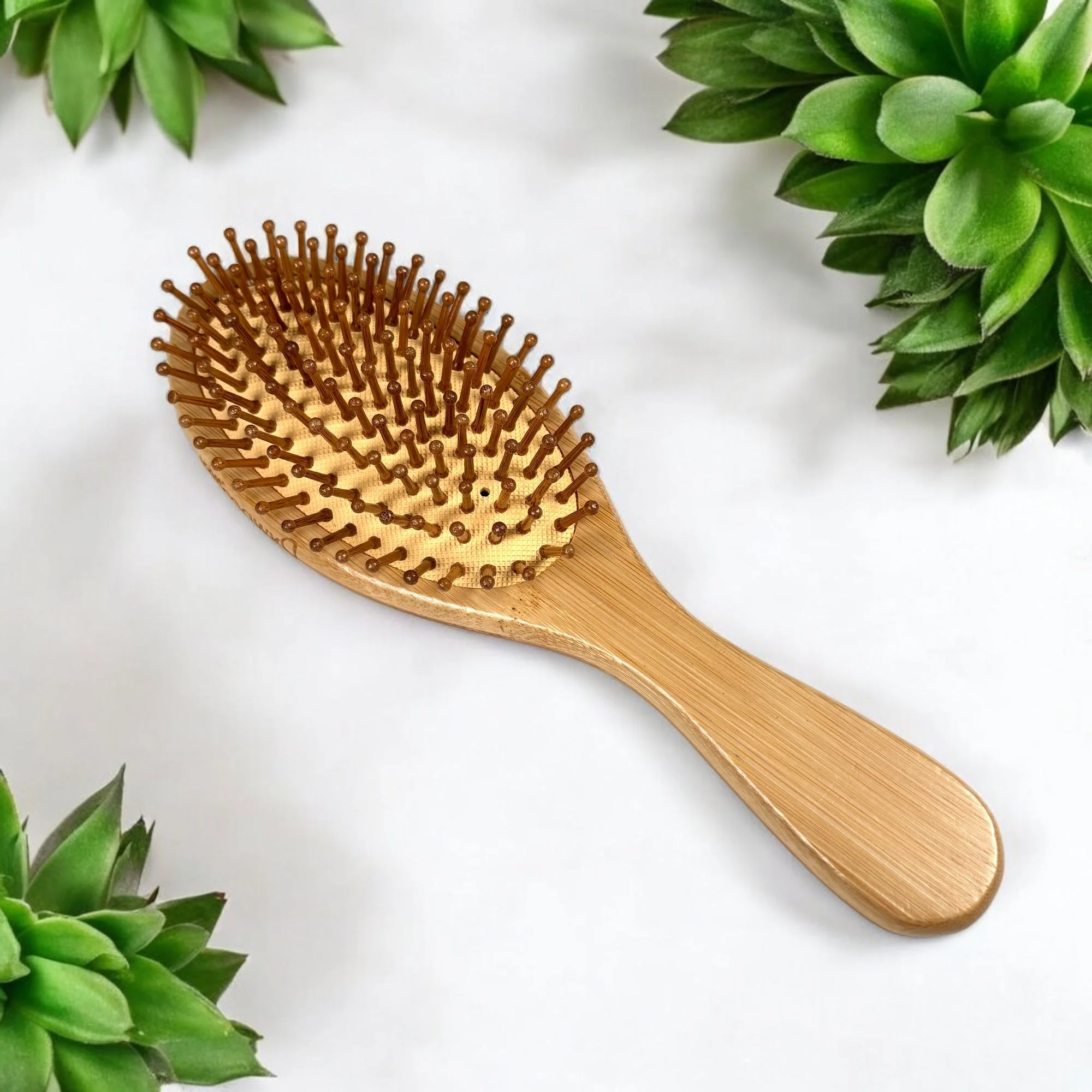 Bamboo Rounded Hair Brush | Classic Handle - Image 2
