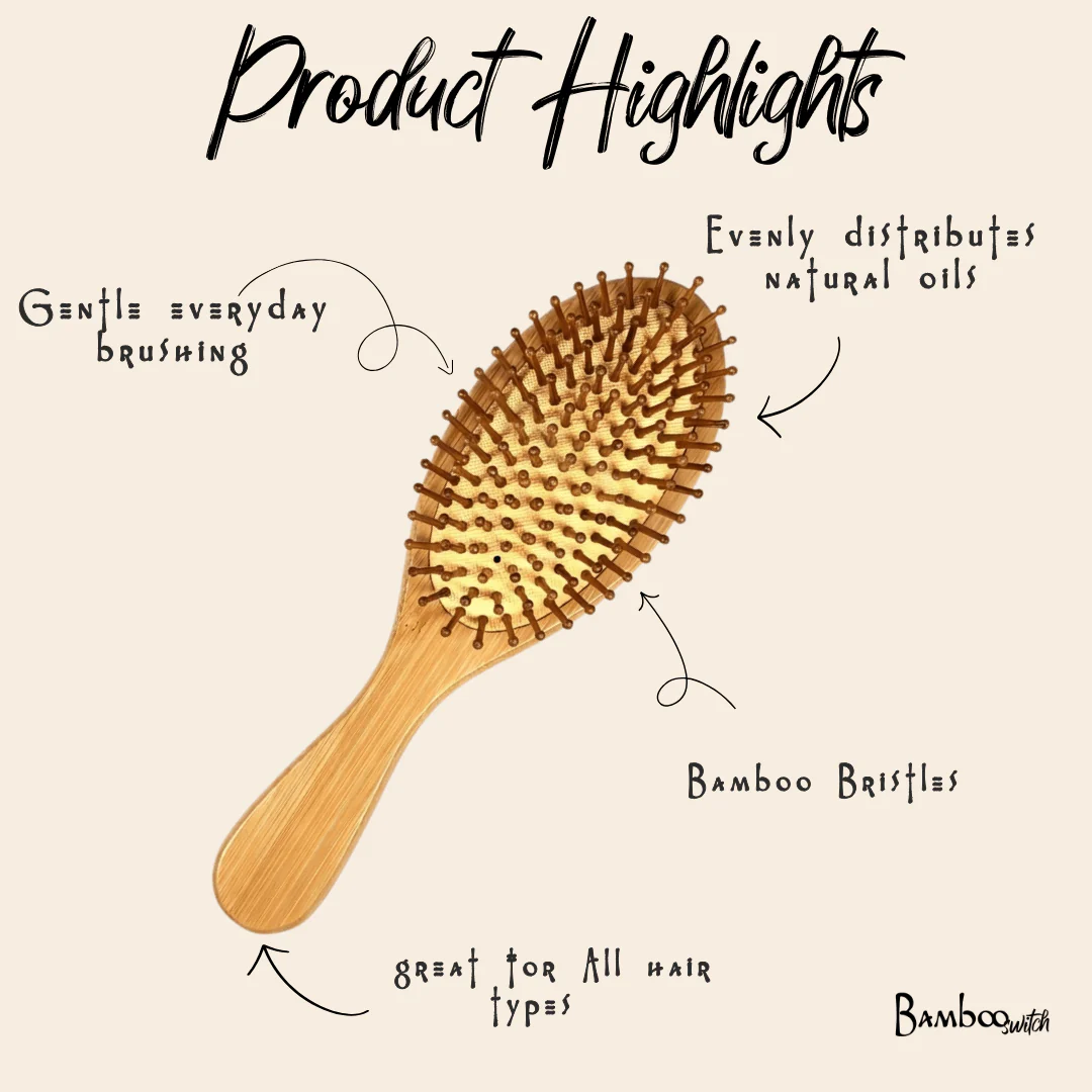 Bamboo Rounded Hair Brush | Classic Handle - Image 5