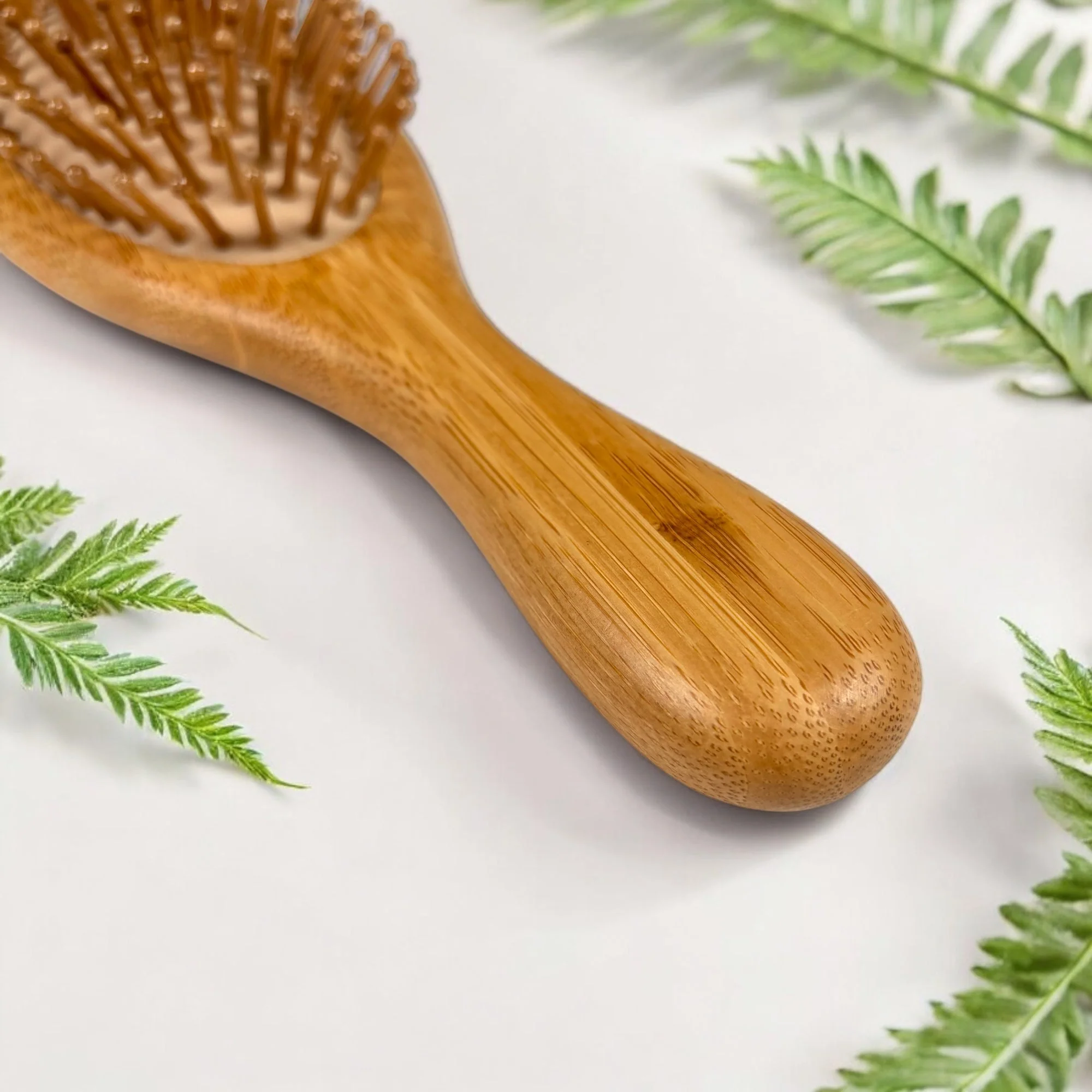 Bamboo Rounded Hair Brush | Comfort Handle - Image 3
