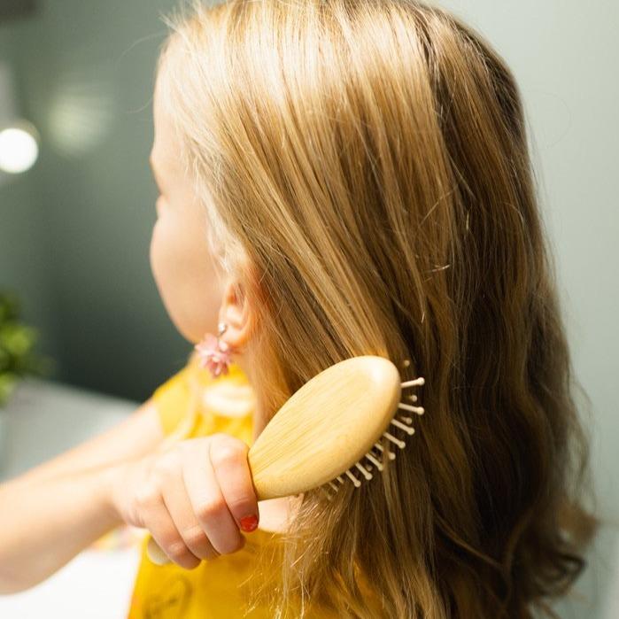 Bamboo Rounded Hair Brush | For Kids - Image 2