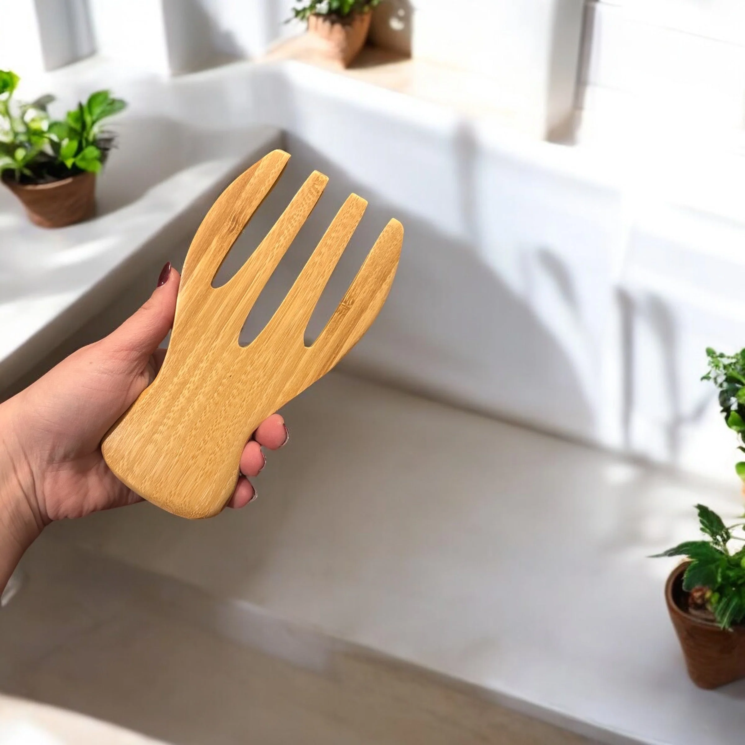 Bamboo Salad Hands | Set of 2 - Image 3