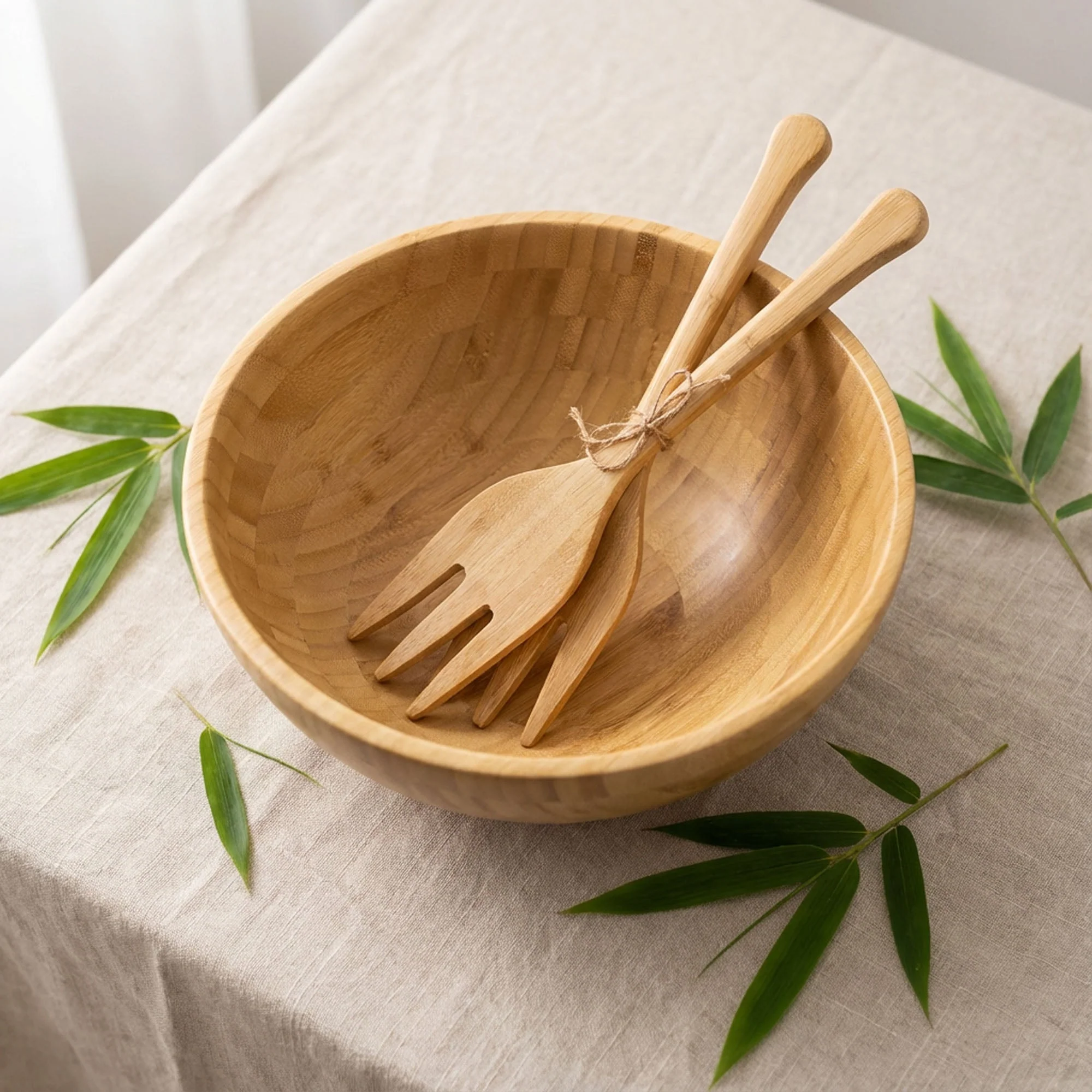Bamboo Salad Serving Forks | Set of 2 - Image 2