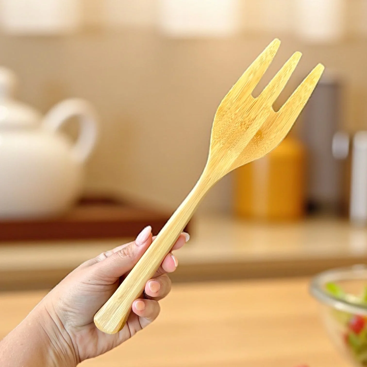 Bamboo Salad Serving Forks | Set of 2 - Image 4