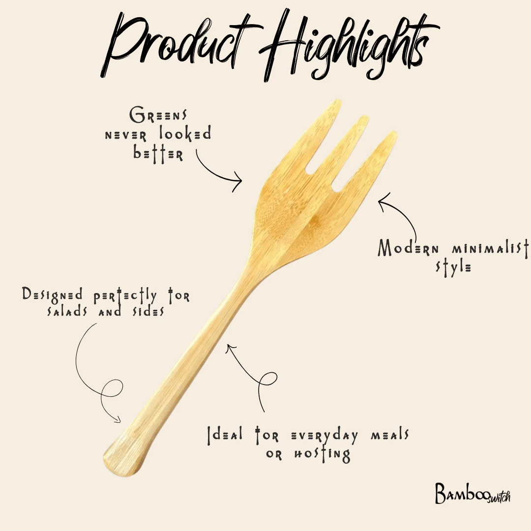 Bamboo Salad Serving Forks | Set of 2 - Image 6