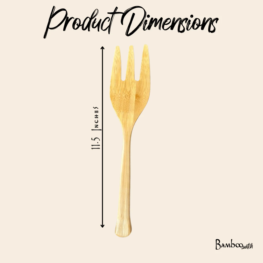 Bamboo Salad Serving Forks | Set of 2 - Image 7