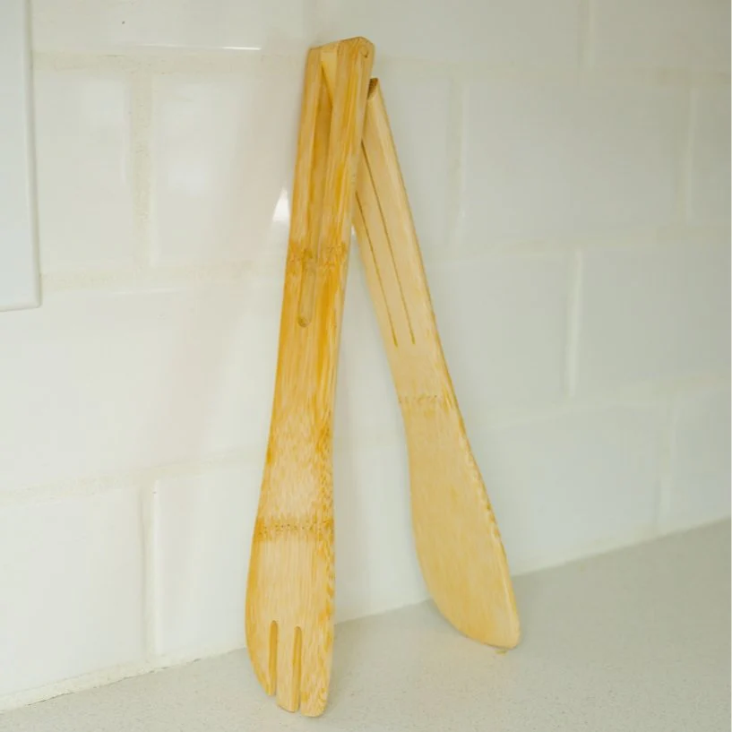 Bamboo Salad Tongs - Image 2
