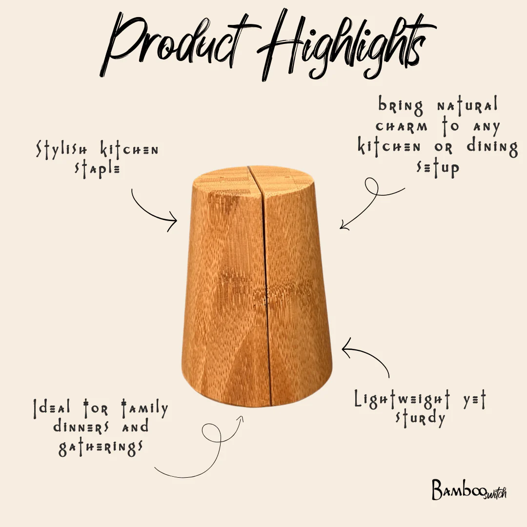 Bamboo Salt & Pepper Shaker - Image 2
