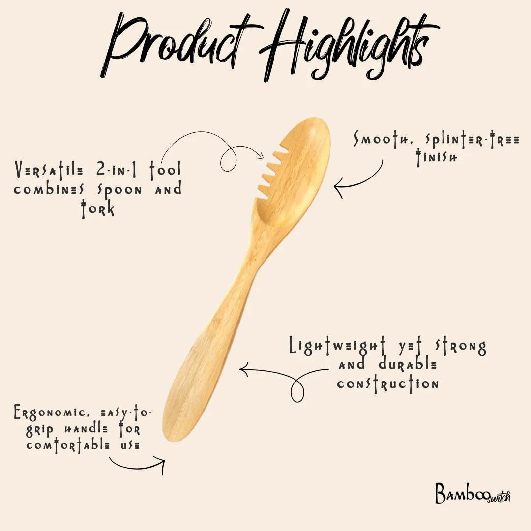 Bamboo Serving Utensil Spoon - Image 3