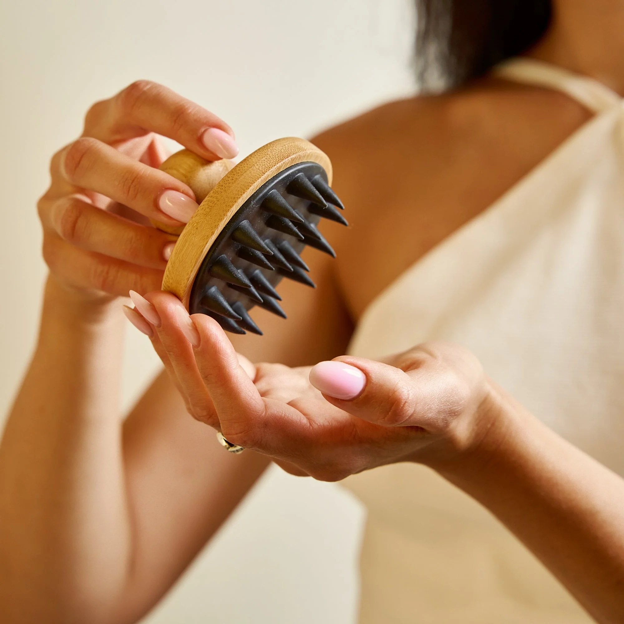 Bamboo & Silicone Scalp Massage Brush - Image 2