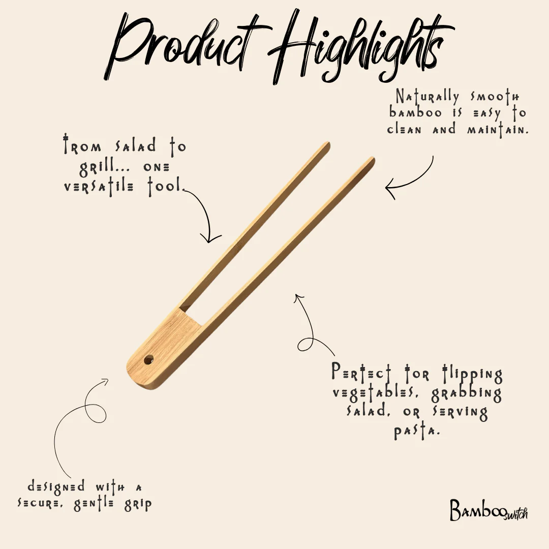 Bamboo Sleek Tong 10" - Image 4