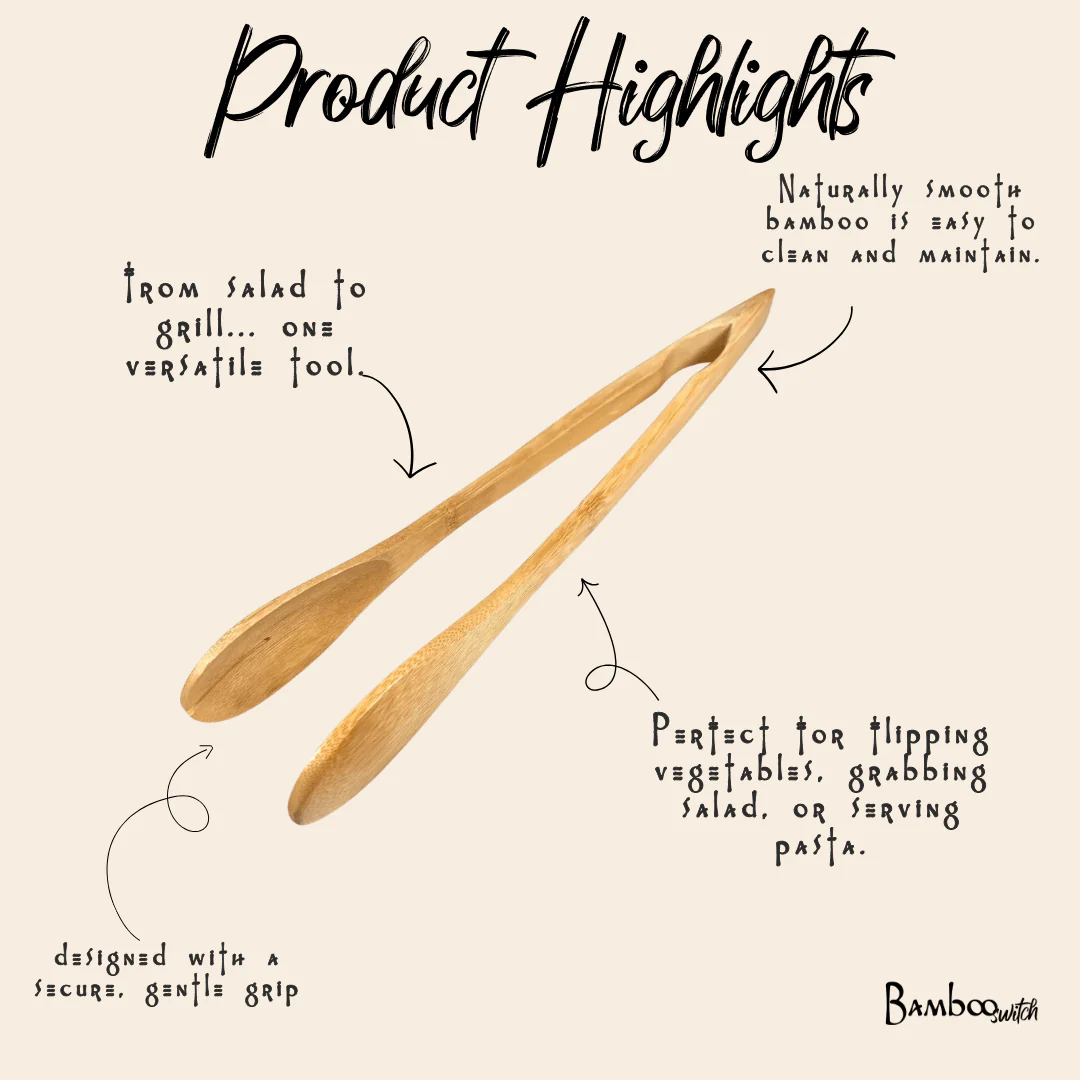 Bamboo Slotted Tongs - Image 3