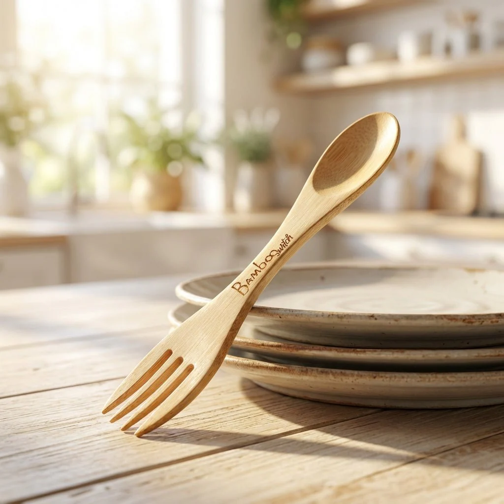 Bamboo Spork Utensil - Image 2