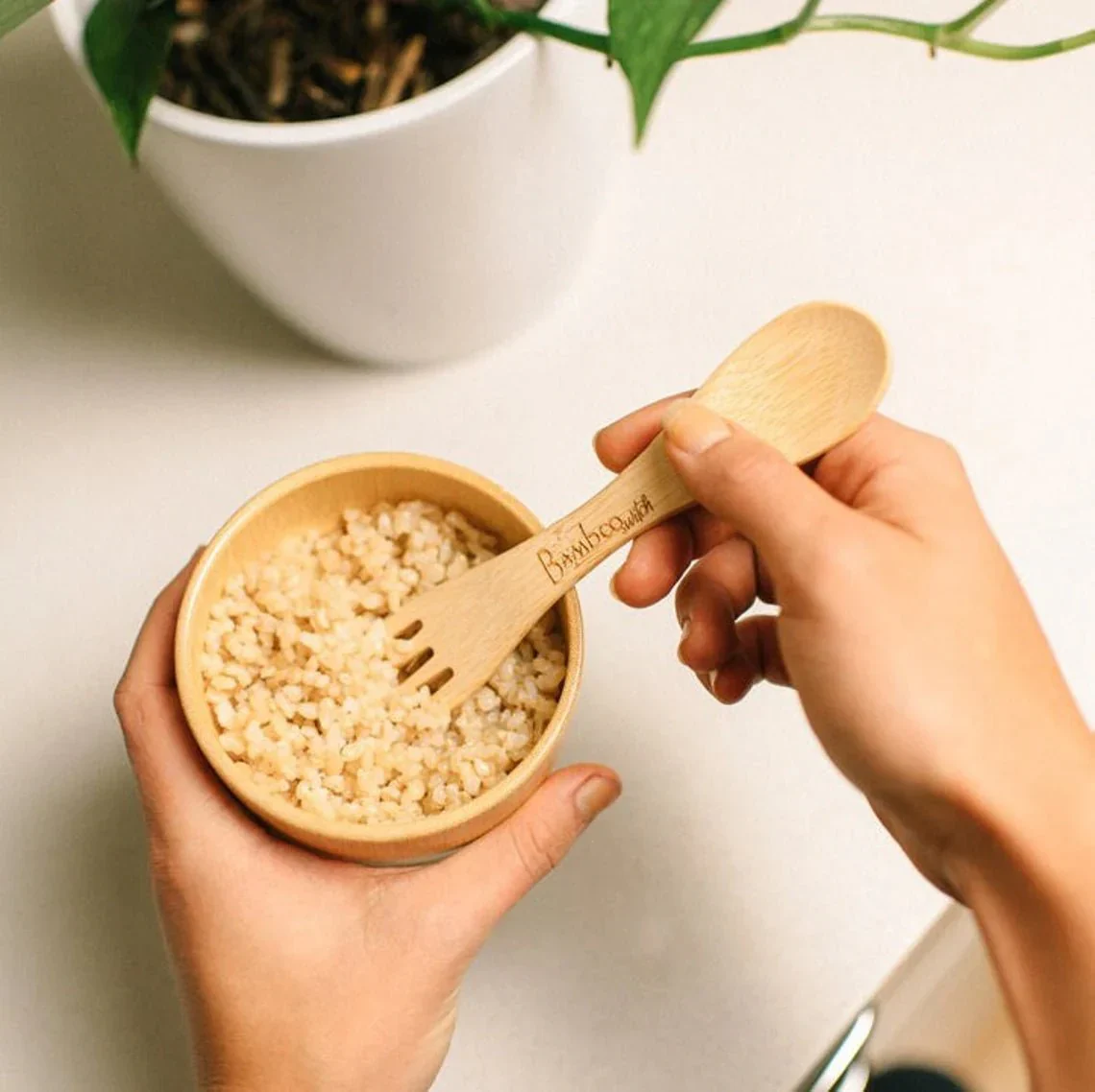 Bamboo Spork Utensil - Image 3