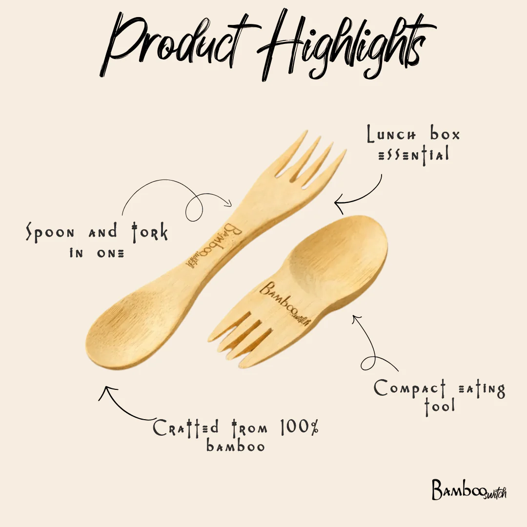 Bamboo Spork Utensil - Image 5