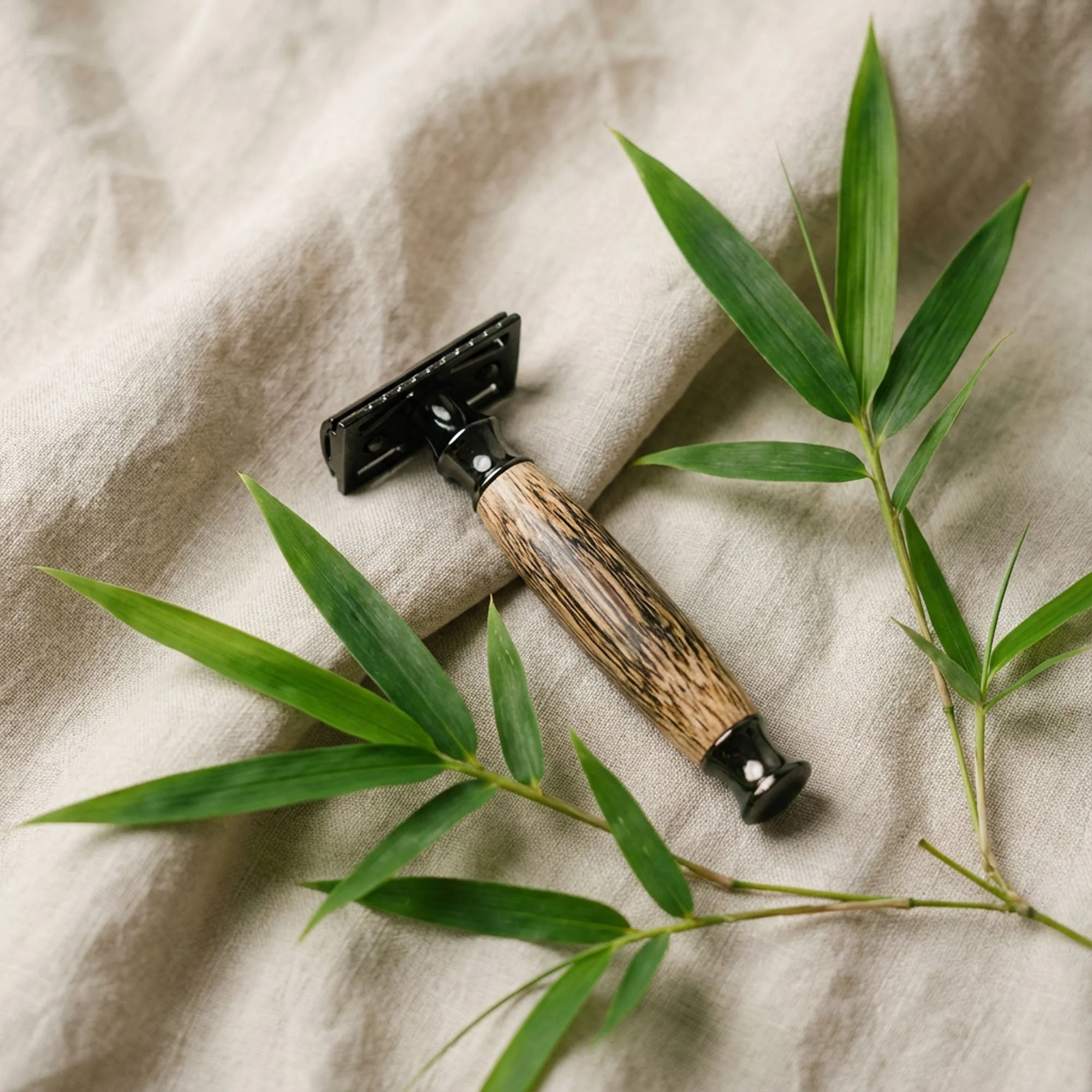 Bamboo Stainless Steel Safety Razor - Image 5