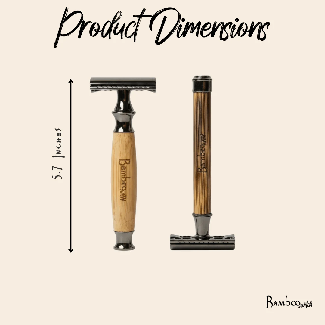 Bamboo Stainless Steel Safety Razor - Image 8