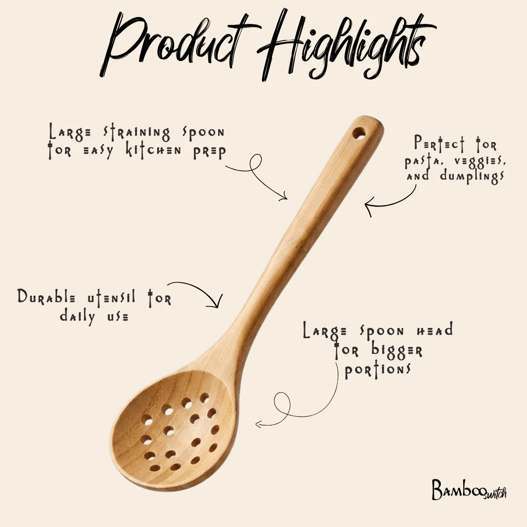 Bamboo Straining Spoon - Image 2
