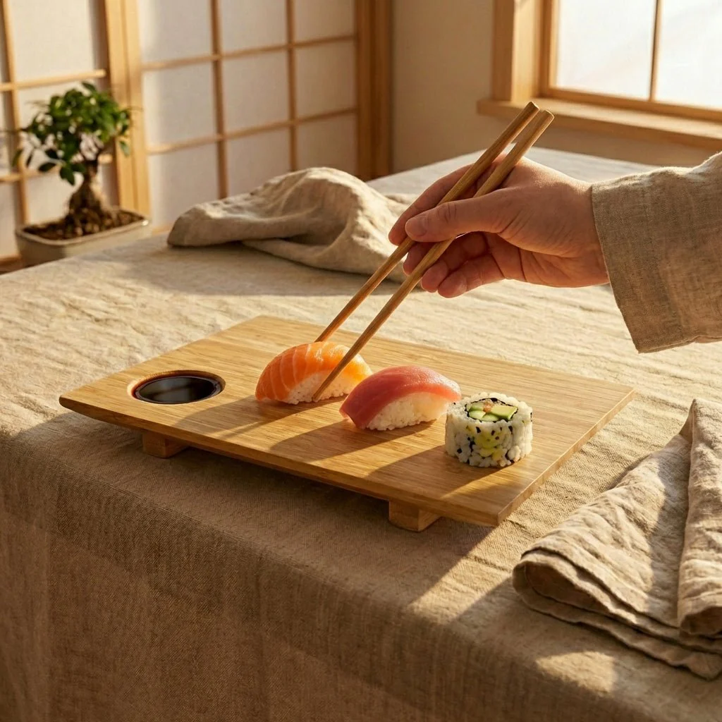 Bamboo Sushi Plate Set - Image 2