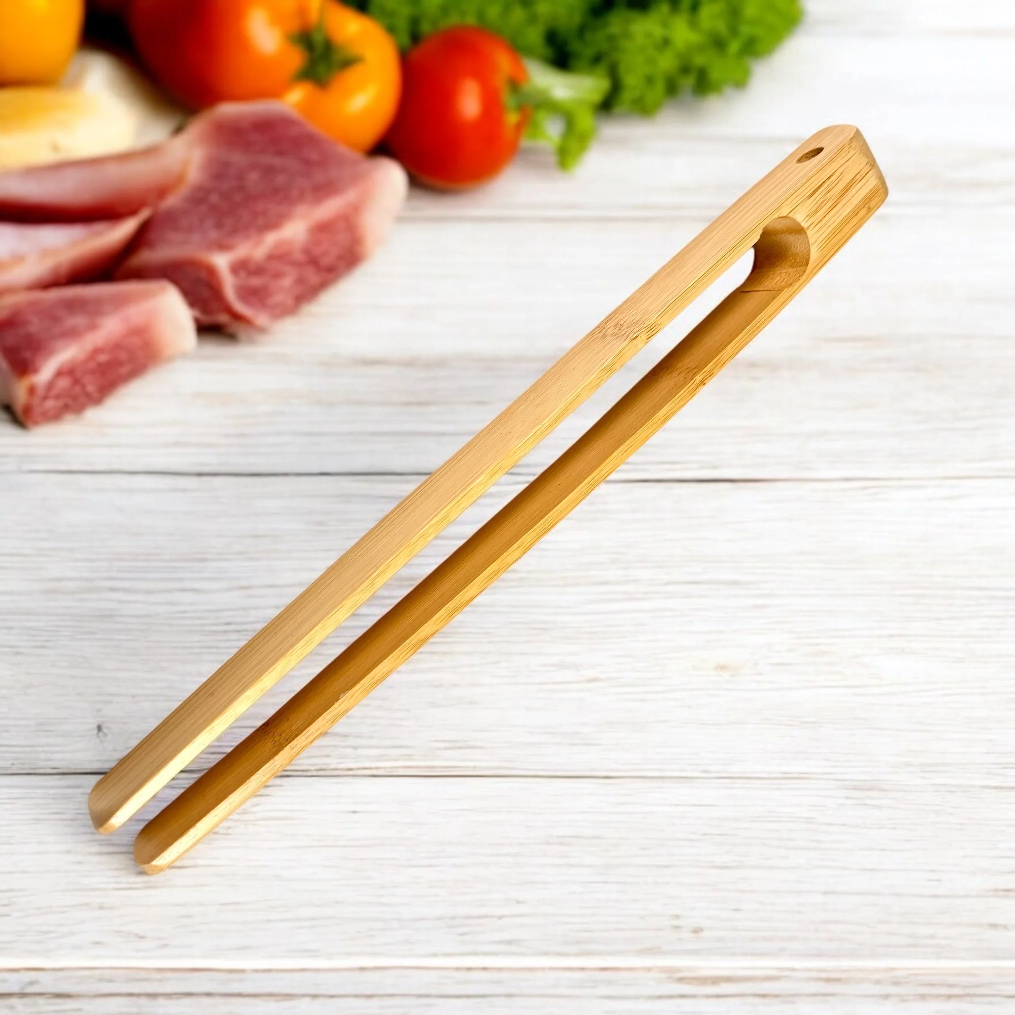 Bamboo Tongs 8"