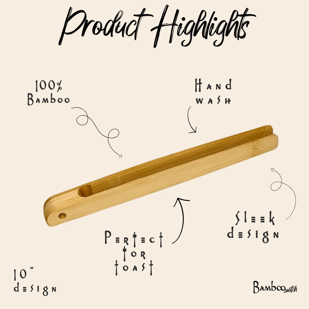 Bamboo Tongs 8" - Image 2
