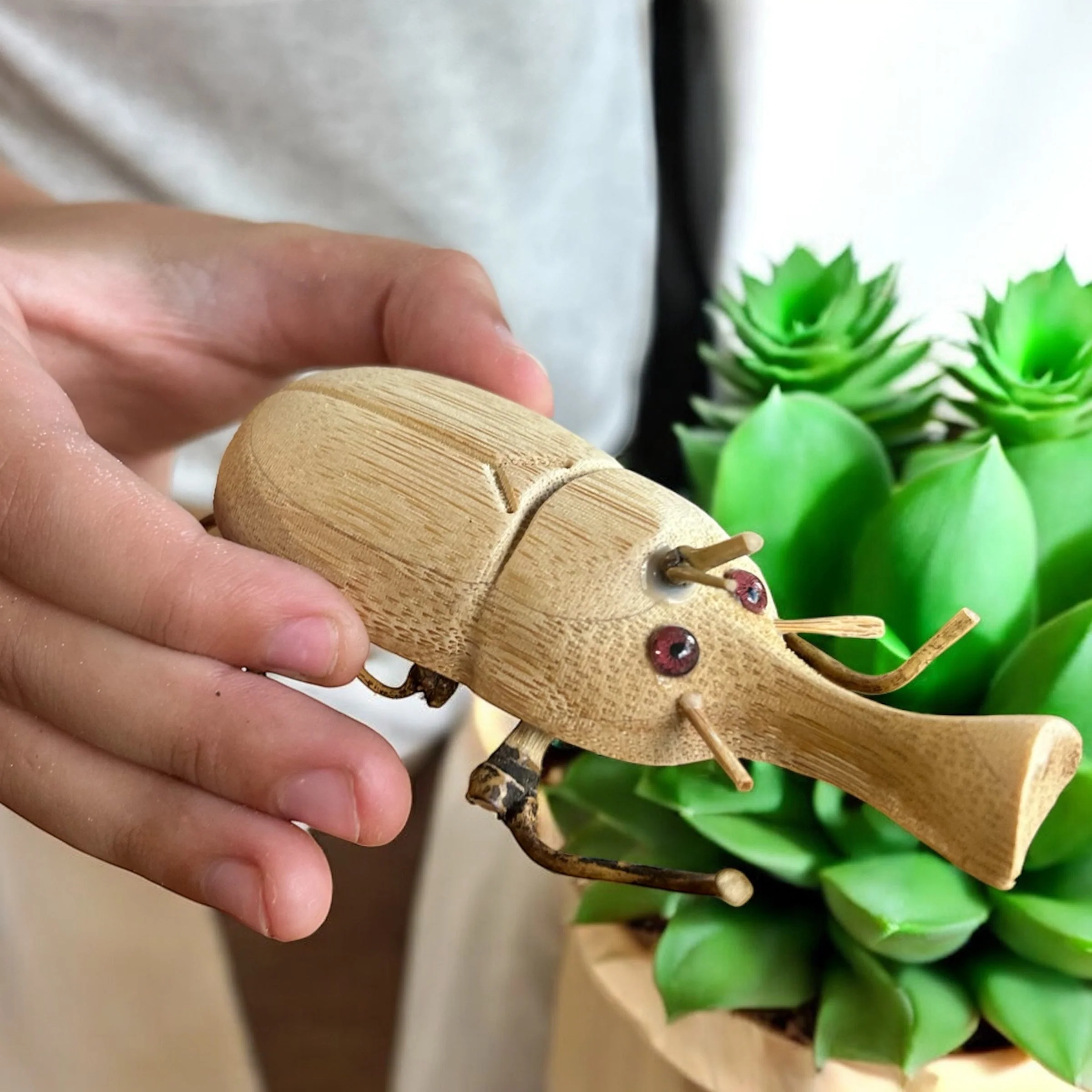 Kids Bamboo Toy | Unicorn Beetle - Image 2