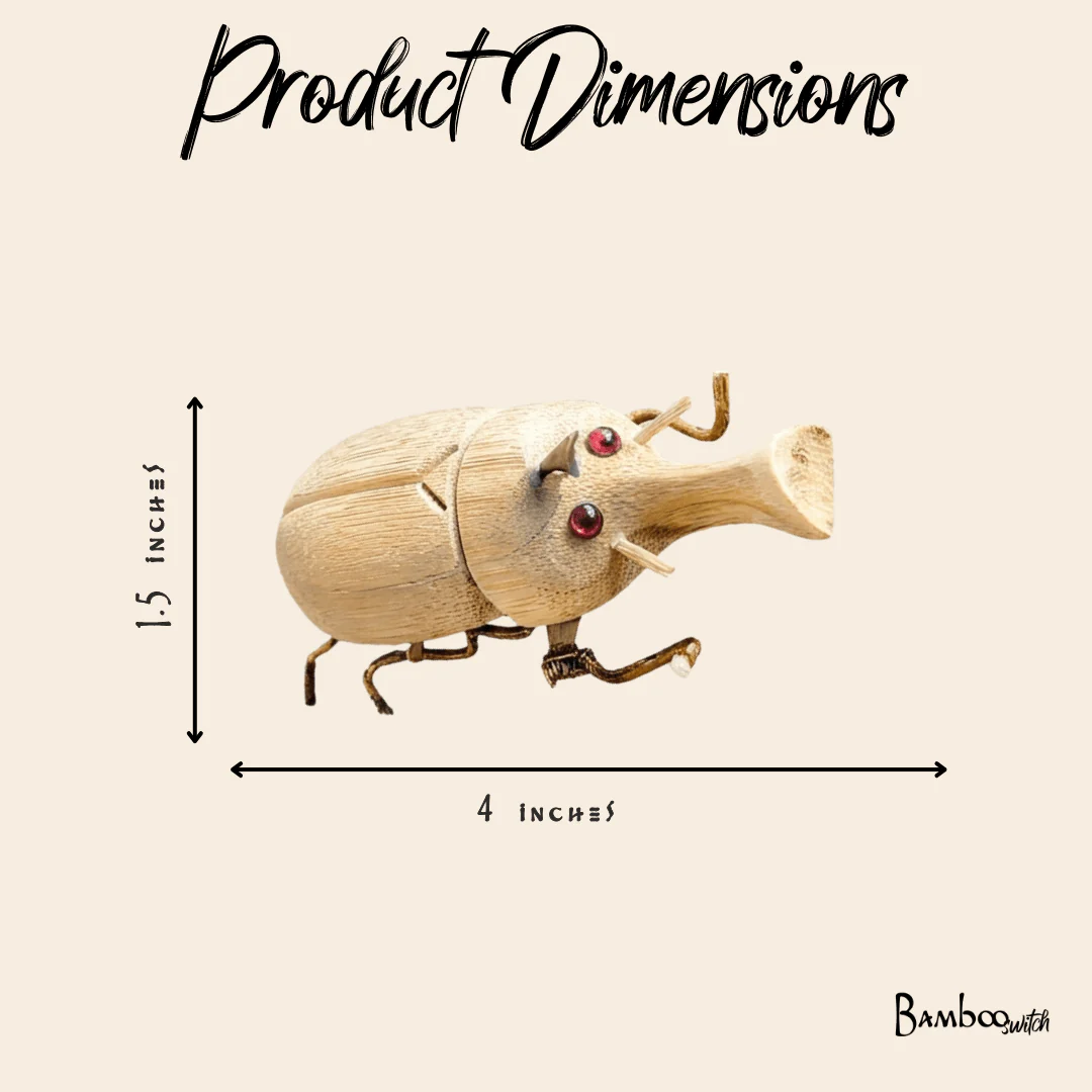Kids Bamboo Toy | Unicorn Beetle - Image 5