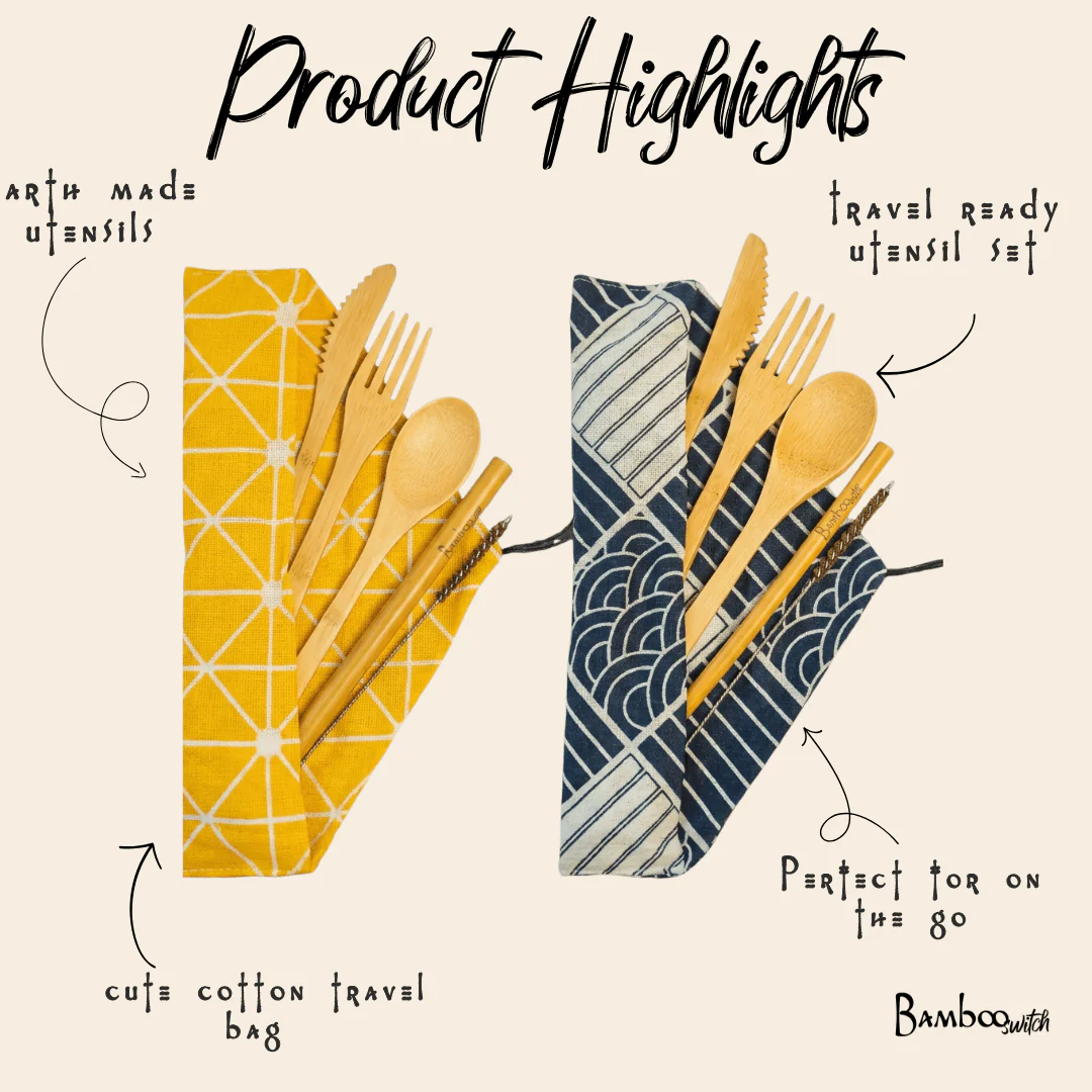 Bamboo Travel Cutlery Set - Image 4