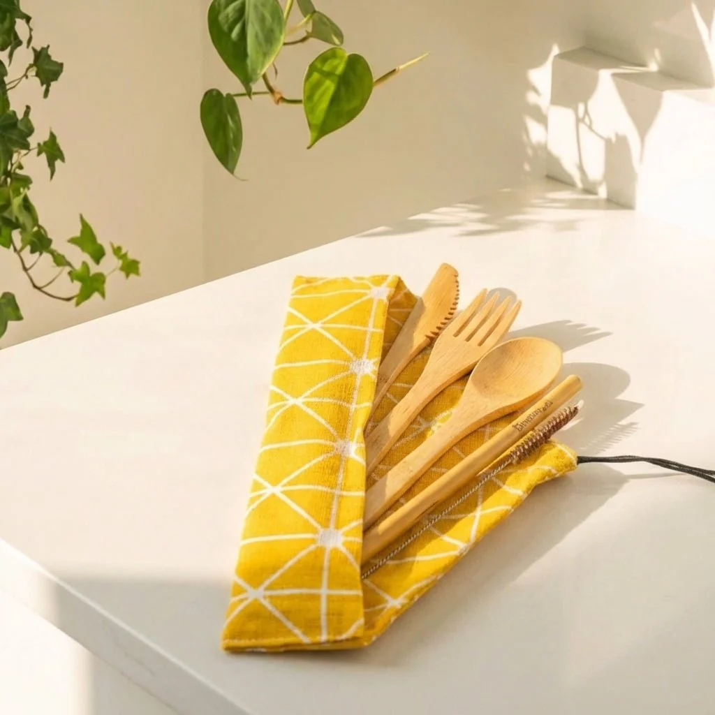 Bamboo Travel Cutlery Set - Image 7