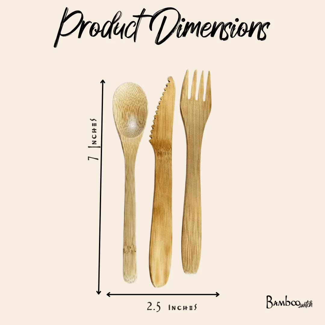 Bamboo Travel Cutlery Set | Kids - Image 4
