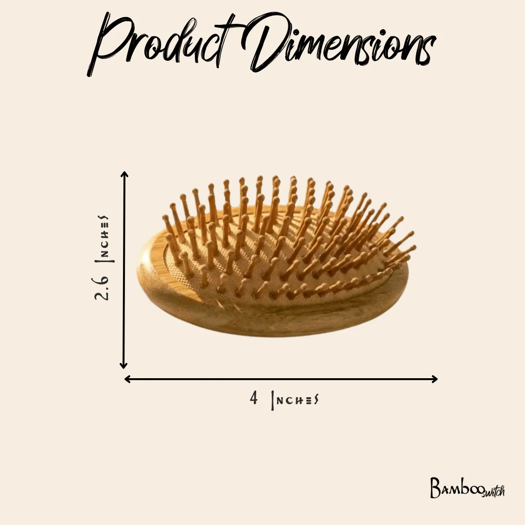 Bamboo Travel Hair Brush - Image 3