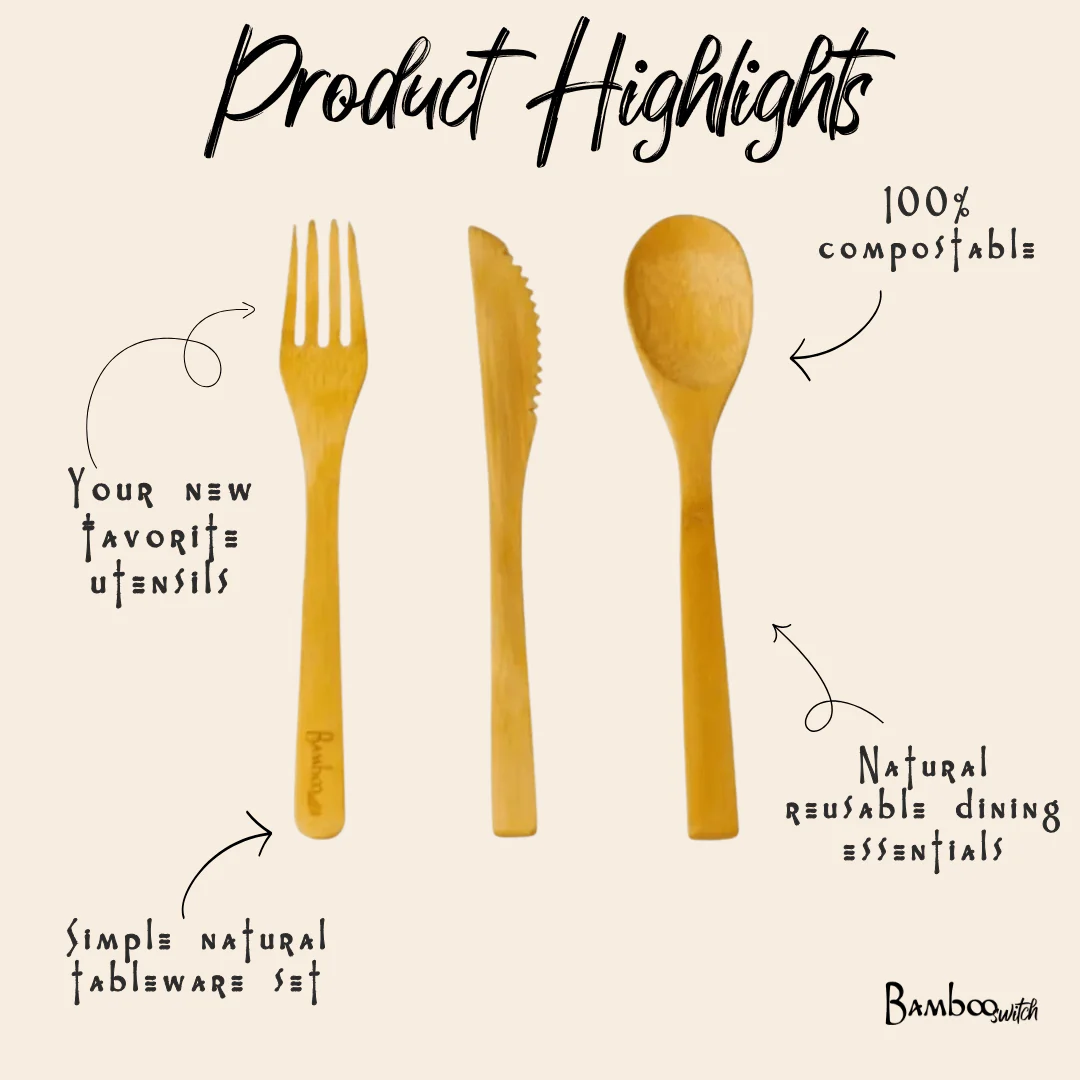Bamboo Utensil — Fork, Knife, or Spoon - Image 5