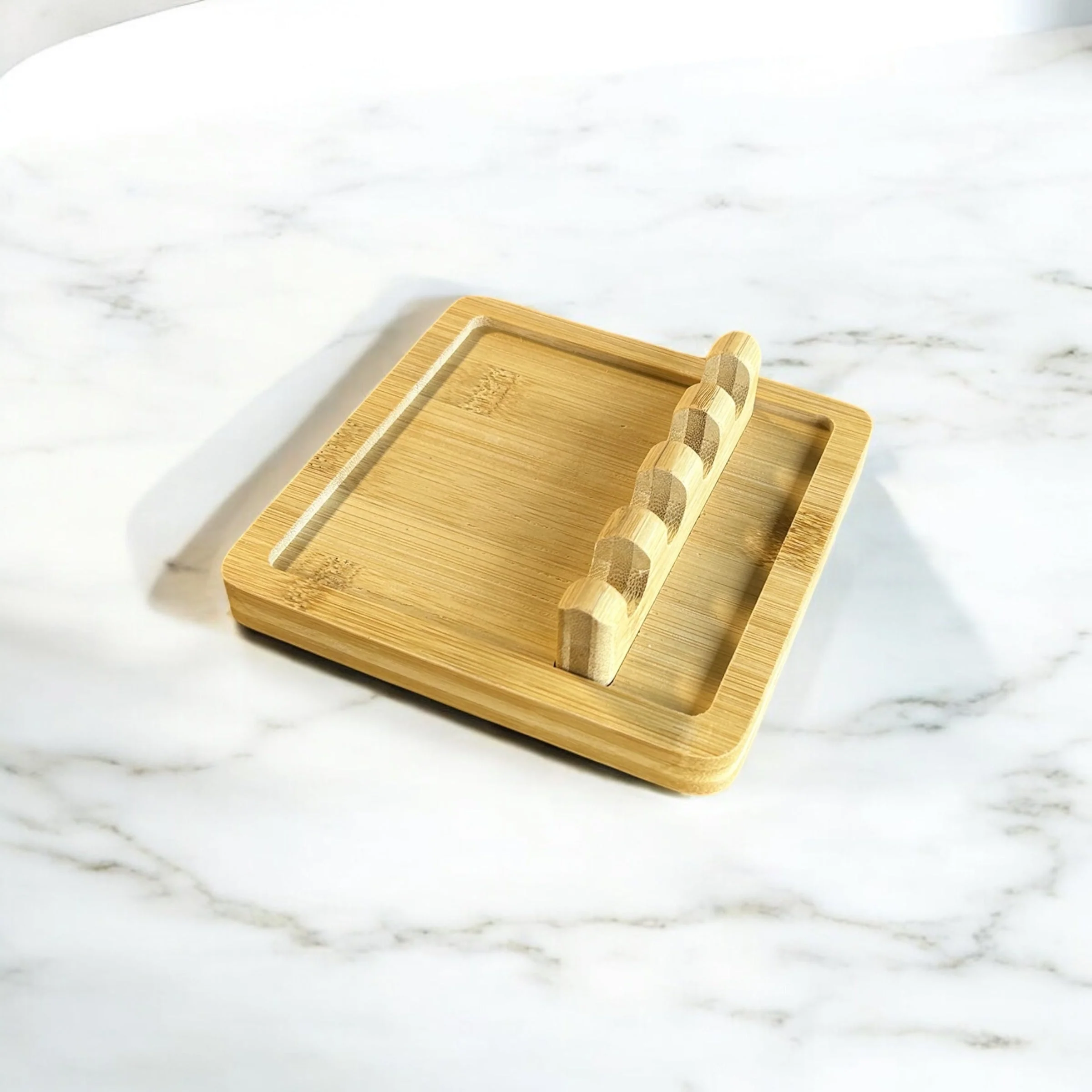 Bamboo Utensil Rest | With Sections - Image 4