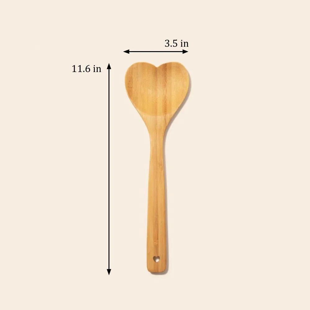 Bamboo Utensil Spoon | Heart Shaped - Image 3
