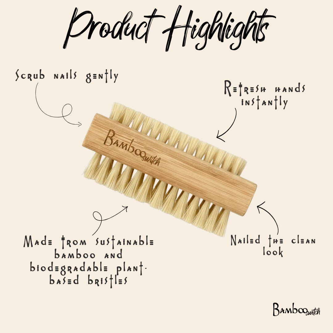 Bamboo Vegan Nail Brush | Sisal Bristles - Image 3