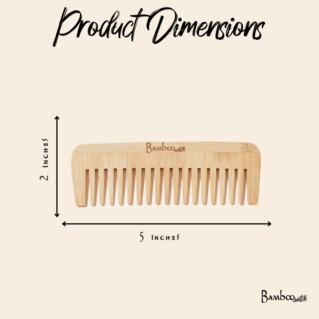 Bamboo Wide Tooth Comb | Compact - Image 3