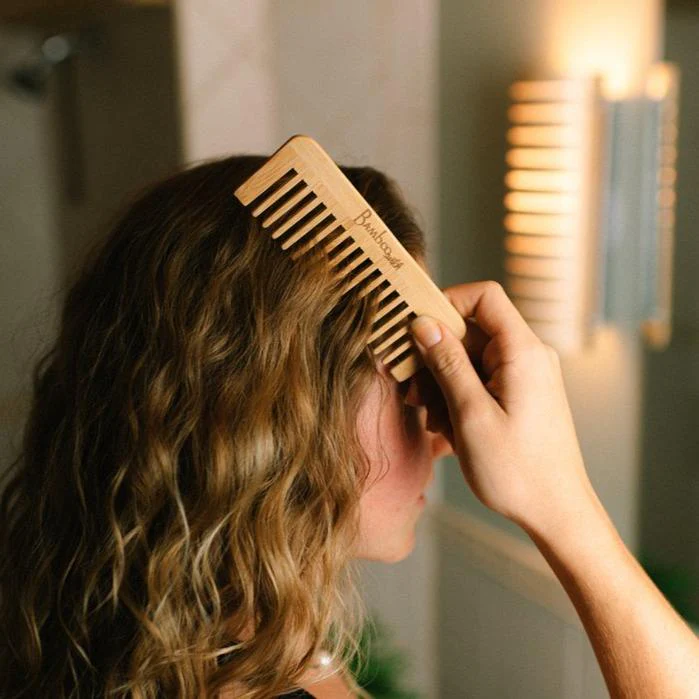 Bamboo Wide Tooth Comb | Flat Tips - Image 2