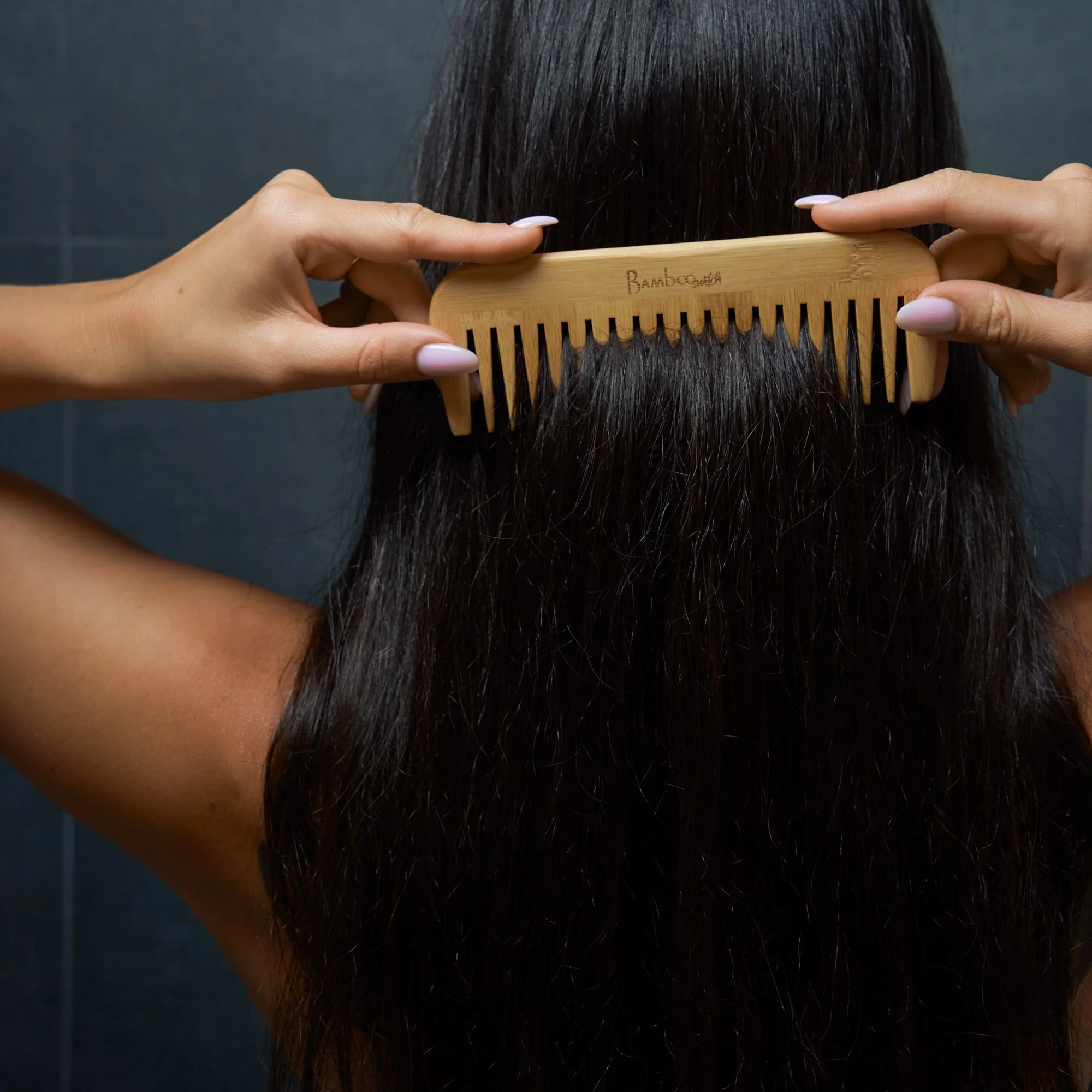 Bamboo Wide Tooth Comb | Pointed Tips - Image 2