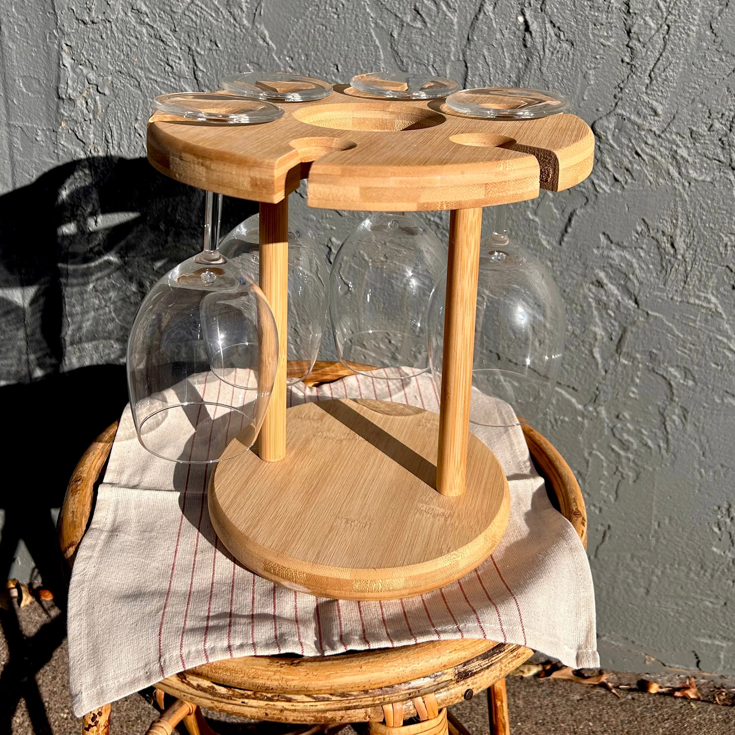 Bamboo Wine Serving Holder - Image 2
