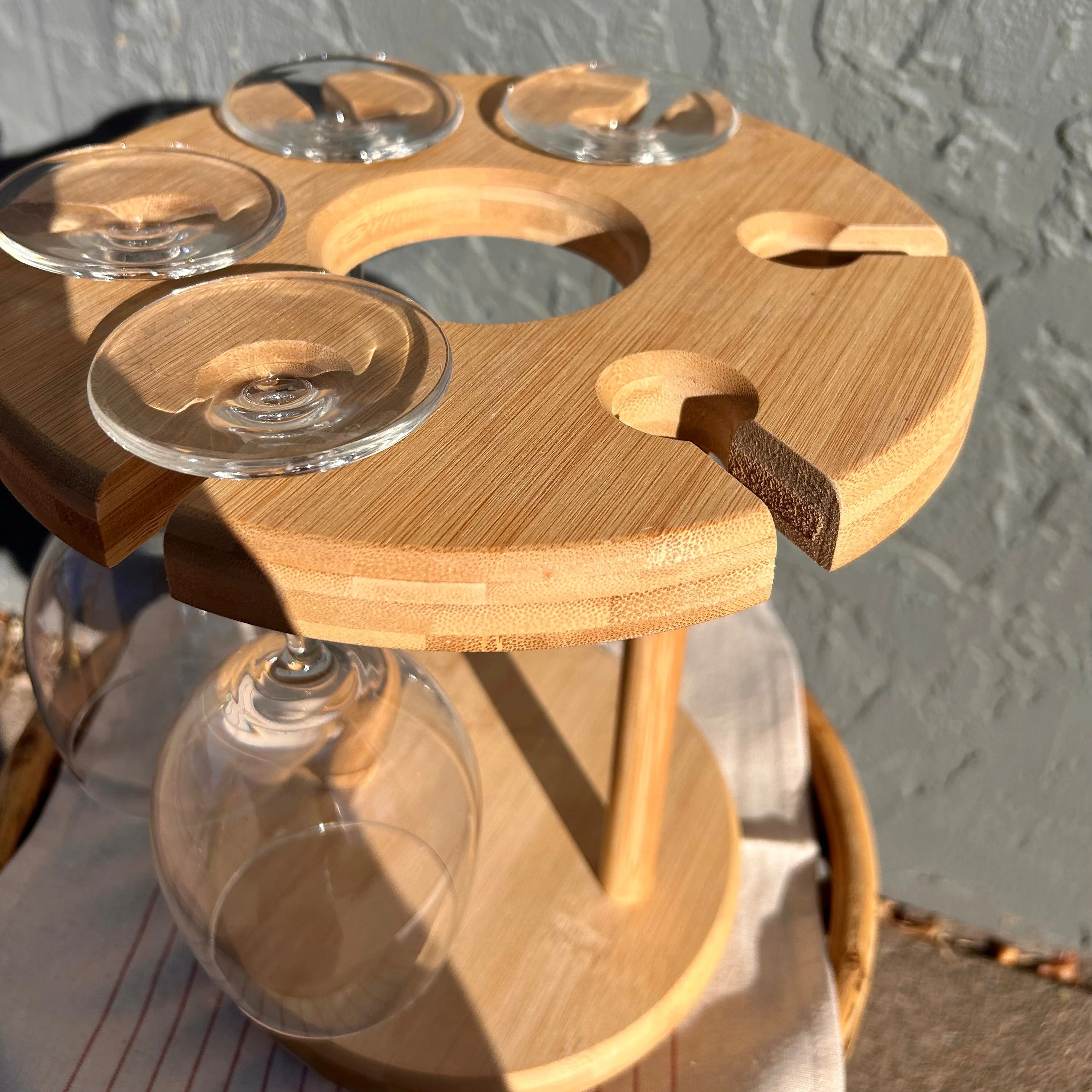 Bamboo Wine Serving Holder - Image 3