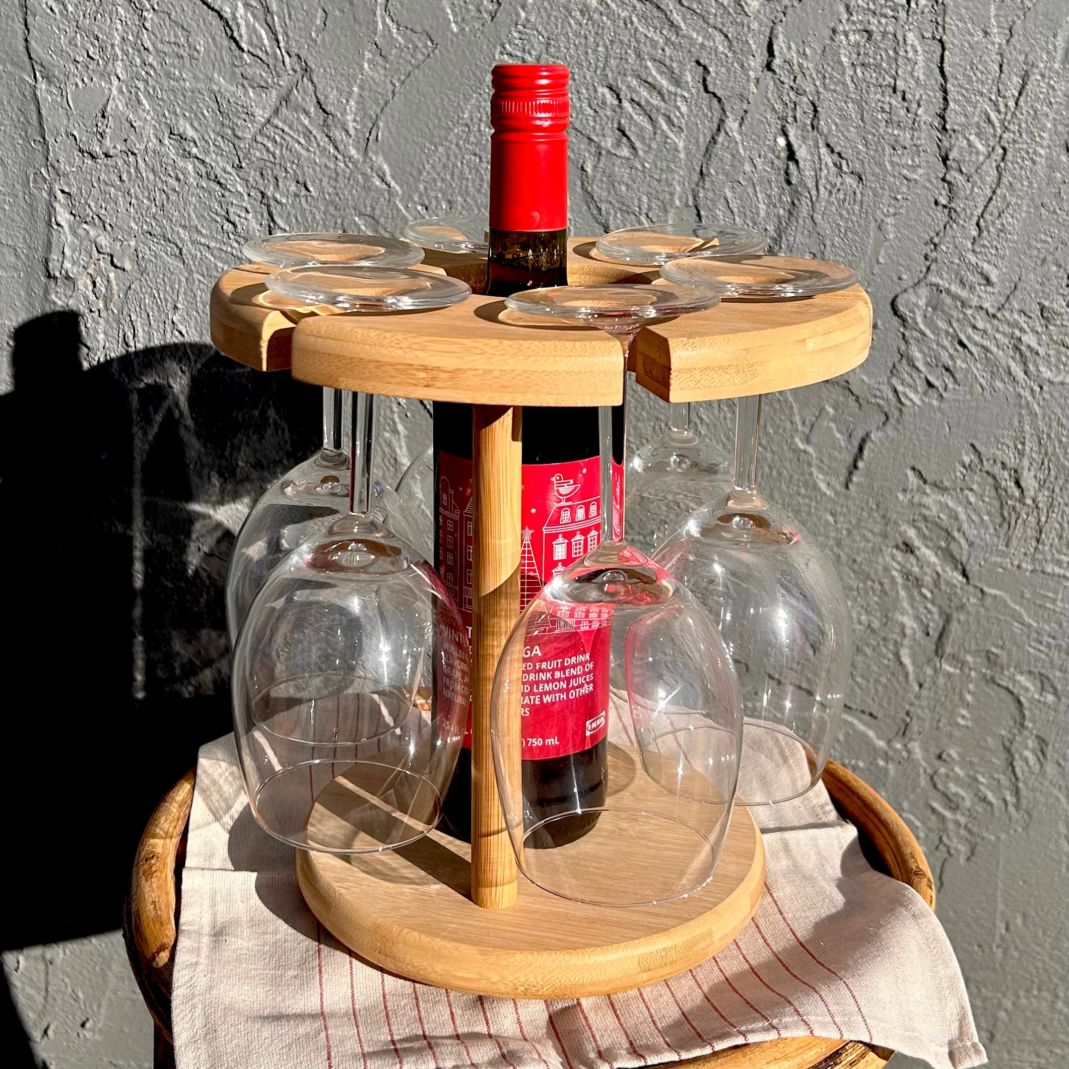 Bamboo Wine Serving Holder - Image 4