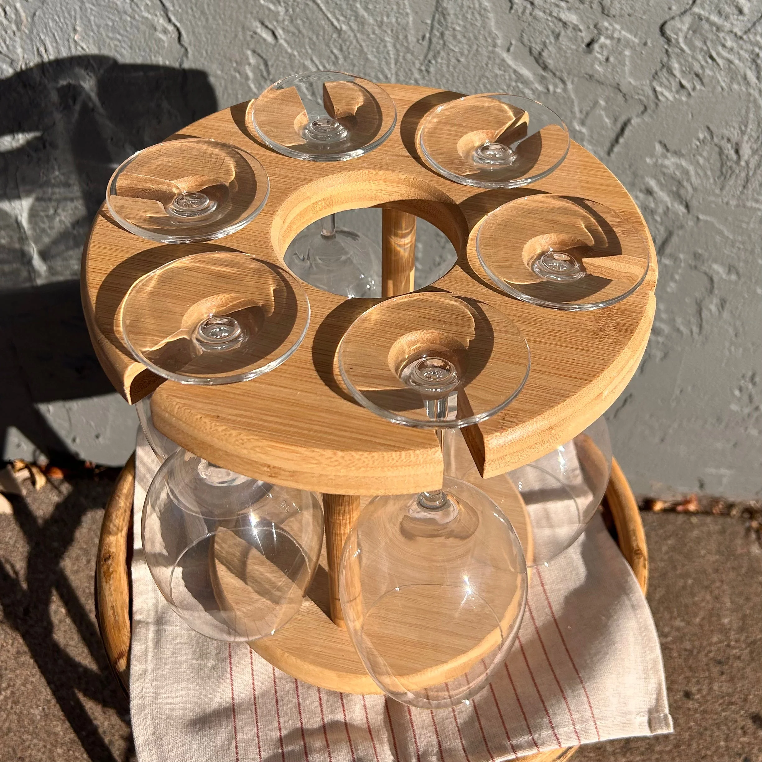 Bamboo Wine Serving Holder - Image 5