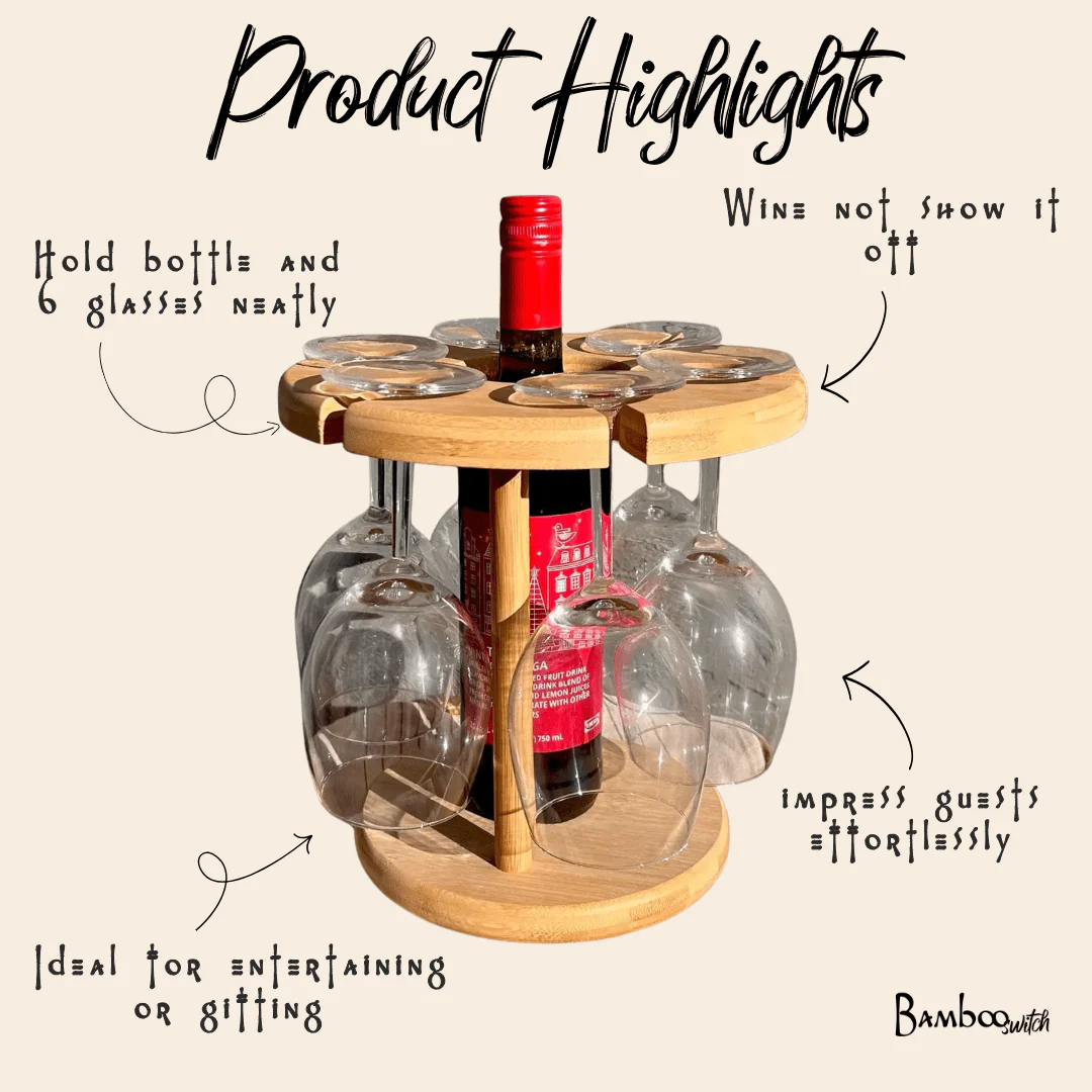 Bamboo Wine Serving Holder - Image 6